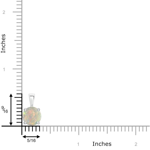 ANGARA 1.15 Ct AAAA-Grade Classic Round Opal Solitaire Pendant in 14K White Gold - Picture 4 of 11